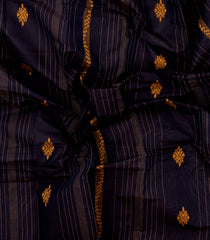 Dark Purple Woven Rasipuram Cotton Saree With Stripes & Buttas-RA2573