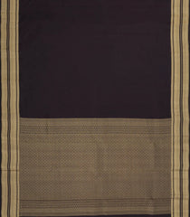 Dark Maroon Kanchipuram Silk Saree With Zari Border-KA14949