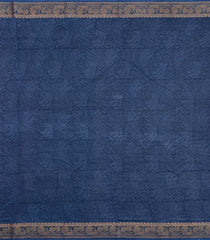 Lilac Printed Chanderi Cotton Saree With Zari Border-CC1525