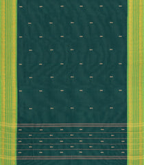 Sea Green Woven Chettinad Cotton Saree With Buttas & Contrast Border-CN1834