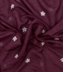 Lilac Printed Art Linen Saree Flower Motifs With Jhalar-BL6043
