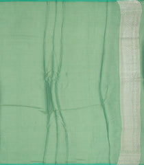 Aquamarine Handloom Banarasi Tissue Saree With Floral Motifs-BE1703
