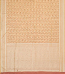 Light Peach Woven Art Dupion Saree With Floral Zari Motifs-BL5937
