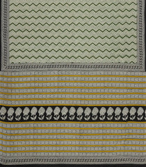 Green Printed Jaipur Cotton Saree With Floral Motifs-JC1664