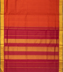 Red Handloom Kanchipuram 9 Yards Payadi Silk Saree With Zari Border