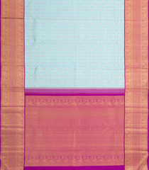 Turquoise Handloom Korvai Kanchipuram Silk Saree With Meena Floral Motifs-KA14736