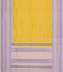 Yellow Handloom Kanchipuram Silk Saree With Silk Stripes-KA15143