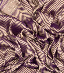Lilac Woven Blended Tissue Saree With Hand Embroidery  -EN1739