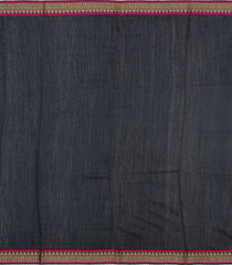 Steel Blue Woven Tussar Silk Saree With Printed Goddess Motifs-TU3121