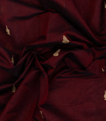Maroon Handloom Silk Cotton Saree With Buttas-SC4321