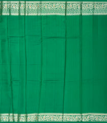 Dark Green Woven Dupion Silk Saree With Floral Jaal Motifs-DS0516