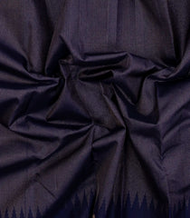 Navy Blue Handloom Soft Silk Saree With Zari Stripes-SO4649