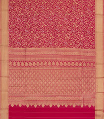 Crimson Woven Mysore Silk Saree With Peacock Vine Motifs-MS3304