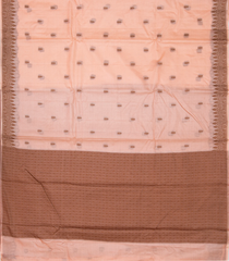 Light Peach Woven Tussar Silk Saree With Floral Motifs-TU2958
