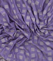 Lavender Woven Synthetic Viscose Saree With Floral Zari Motifs & Border-BL5078