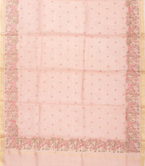 Light Peach Handloom Kota Silk Saree With Peacock Motifs-KO1036