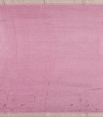 Dusty Pink Handloom Linen Saree With Embroidered Floral Motifs-LI0771