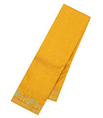 Mustard Handloom Kanchipuram Silk Saree With Meena Floral Border-KA15758