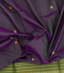 Purple Handloom Silk Cotton Saree With Buttas-SC4315