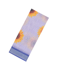 Lilac Printed Synthetic Linen Saree With Zari border-BL5158