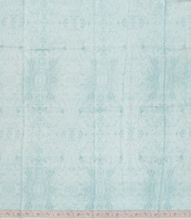 Steel Blue Woven Chanderi Cotton Saree With Printed Floral Motifs-CC1316