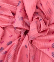 Peach Handloom Organza Soft Silk Saree With Stripes & Buttas-SO4148