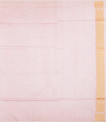Light Peach Handloom Banarasi Organza Silk Saree With Floral Motifs-BE1838