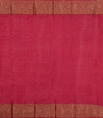 Crimson Woven Tussar Silk Saree With Floral Buttas-TU3578