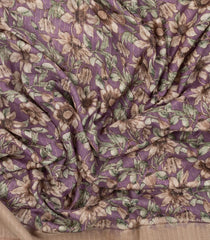 Lilac Printed Synthetic Dola Silk Saree With Zari Border-BL5045
