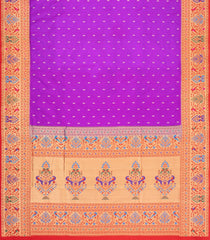 Purple Handloom Paithani Silk Saree With Meena Border & Pallu-PA1118