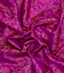Purple Handloom Kanchipuram Silk Saree With Floral Vine Motifs-KA16416