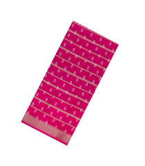 Hot Pink Printed Synthetics Dola Saree Zari Stripes-BL5286