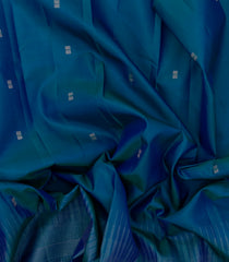 Cyan Handloom Soft Silk Saree With Square Buttas-SO4496