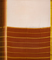 Light Peach Mysore Plain Crepe Silk Saree With Contrast Border