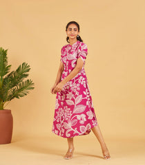 Bright Rose Printed Dress