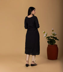 Black Festive Embroidered Kurta-KR0854
