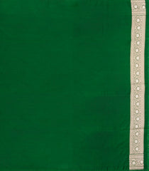 Green Woven Blended Satin Saree With Floral Zari Buttas-BL6018