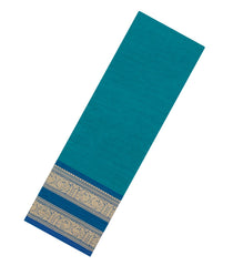 Light Blue Woven Chettinad Cotton Saree With Contrast Border-CN1839