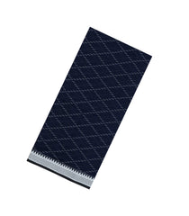 Navy Blue Woven Bengal Cotton Saree With Diamond Jaal-BG1903