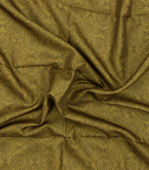 Olive Green Printed Synthetic Tussar Silk Saree With Contrast Temple Border-SY0114