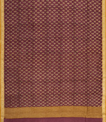 Brown Printed Chanderi Cotton Saree With Contrast Zari Border-CC1687