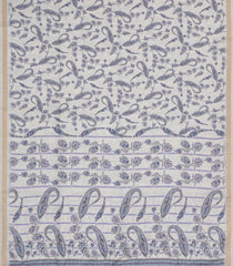 Cream Printed Synthetic Kotha Silk Saree With Zari Border-SY0045