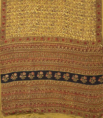 Sage Green Woven Modal Silk Saree With Ajrakh Printed Motifs-BL3594