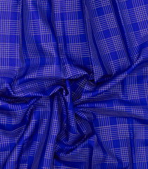 Blue Woven Pure Silk Saree With Zari Checks-EC2607