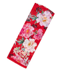 Red Woven Pure Chiffon Silk Saree With Printed Floral Motifs-PS0601