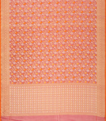 Peach Handloom Organza Soft Silk Saree With Floral Motifs-SO4122