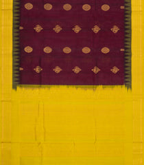 Maroon Handloom Korvai Silk Cotton Saree With Buttas & Contrast Border-SC3874