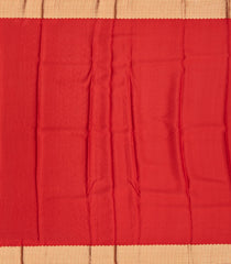 Red Mysore Crepe Silk Saree With Peacock Floral Motifs-MS3109