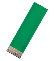 Green Woven Mysore Silk Saree With Contrast Border-MS3746
