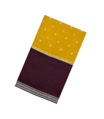 Mustard Woven Blended Viscose Saree With Buttas & Contrast Border-BL5597